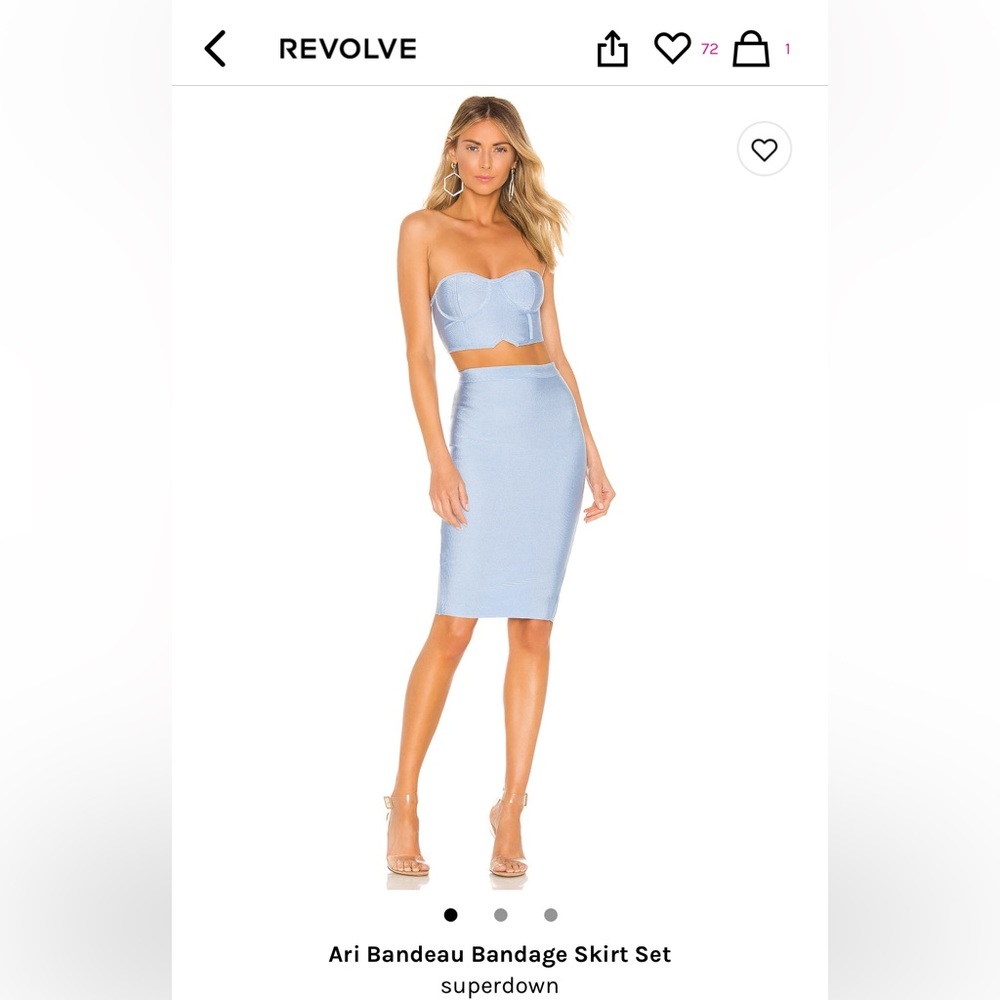 REVOLVE Sky Blue Bandeau Skirt Set